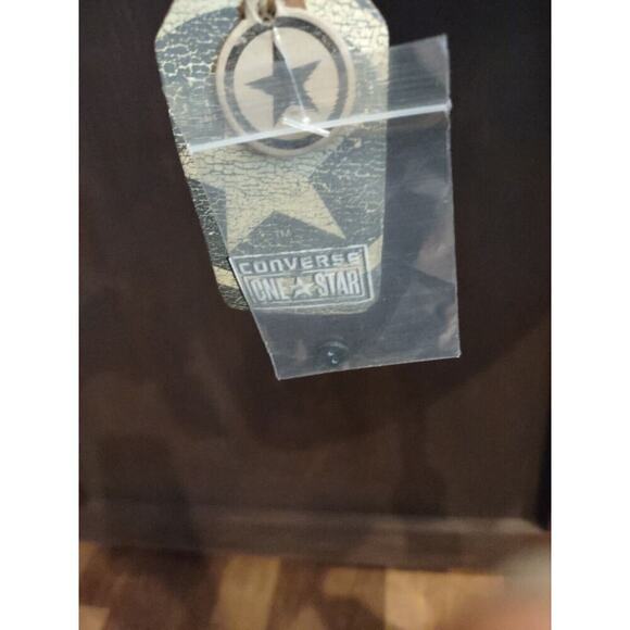 CONVERSE ONE STAR XL Blouse BLACK TAN Chiffon Pintuck Pleat Bib Button Top Sheer - Picture 4 of 5